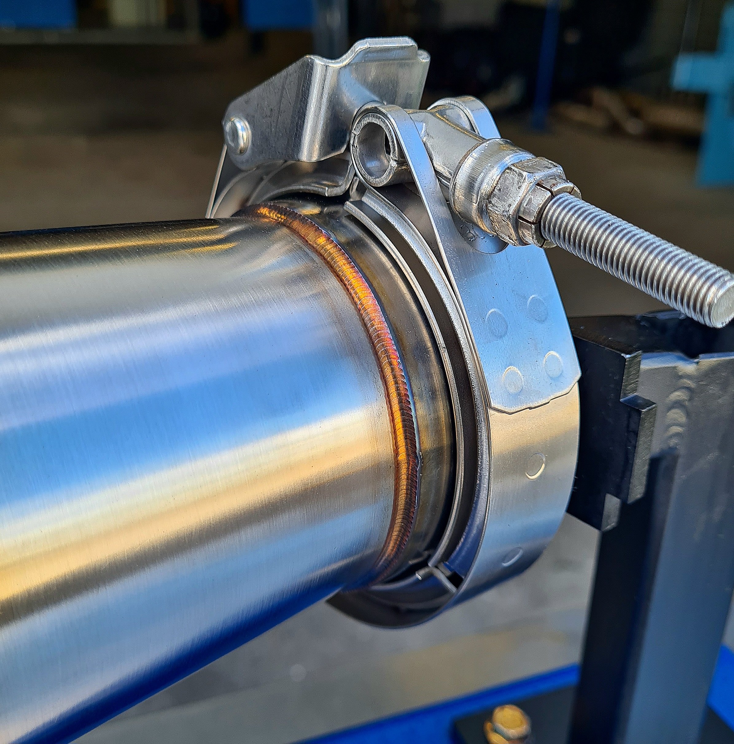 TIG welded stainless steel exhaust fabrication for Mazda RX-7 FD3S